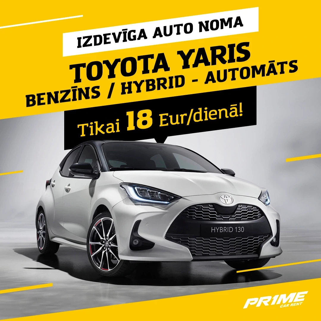 Toyota Yaris noma – Īpašais piedāvājums: tikai 18 EUR dienā