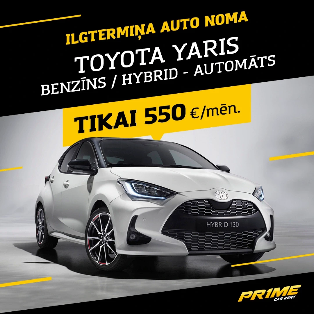 Toyota Yaris noma – Īpašais piedāvājums: tikai 550 EUR mēnesī